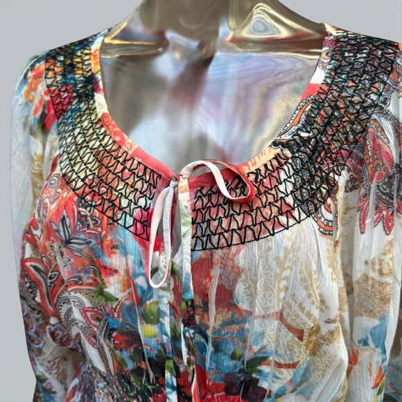 Mushka By Sienna Rose Women's Top Blouse Sheer Tunic XL - Picture 3 of 8